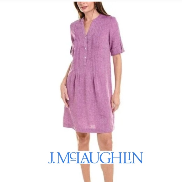J.McLaughlin riviera pink Linen dress, S, L1218